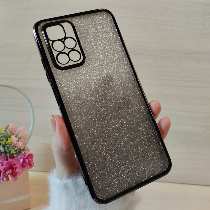 Чохол на xiaomi redmi 10 силіконова жіноча накладка блискучий градієнт сірий - Зображення 3