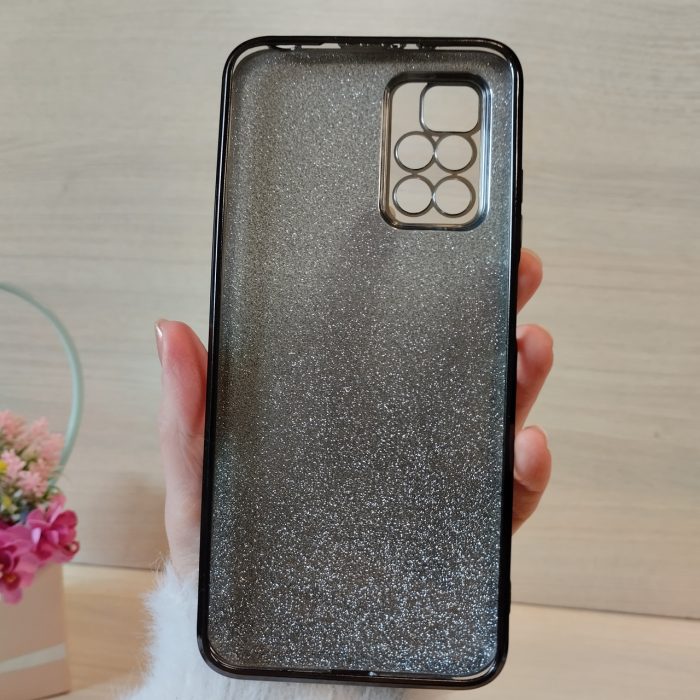 Чохол на xiaomi redmi 10 силіконова жіноча накладка блискучий градієнт сірий - Зображення 8