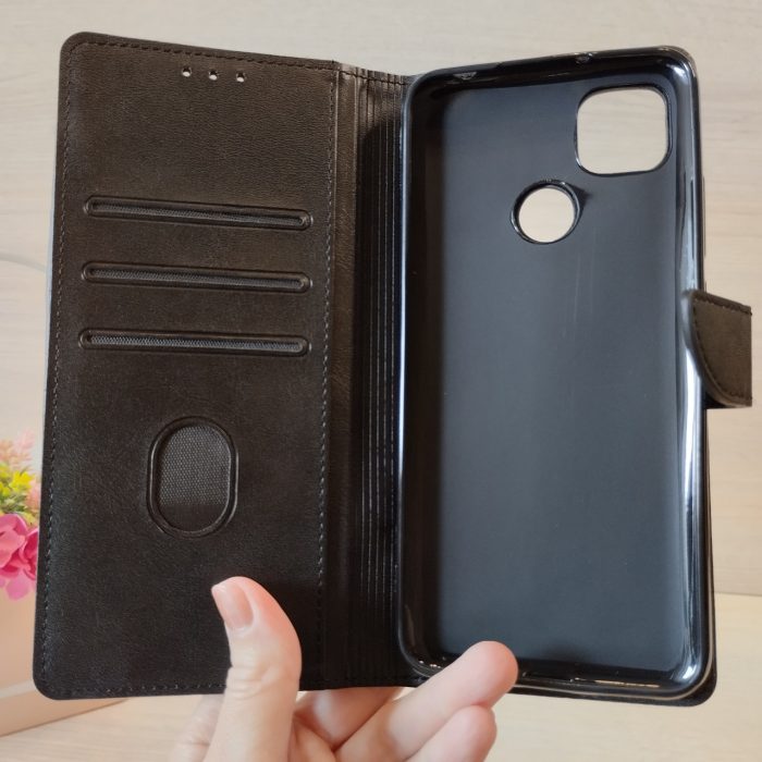 Чохол для xiaomi redmi 10a книжка підставка з хлястиком і кишенями під картки коричневий - Зображення 6