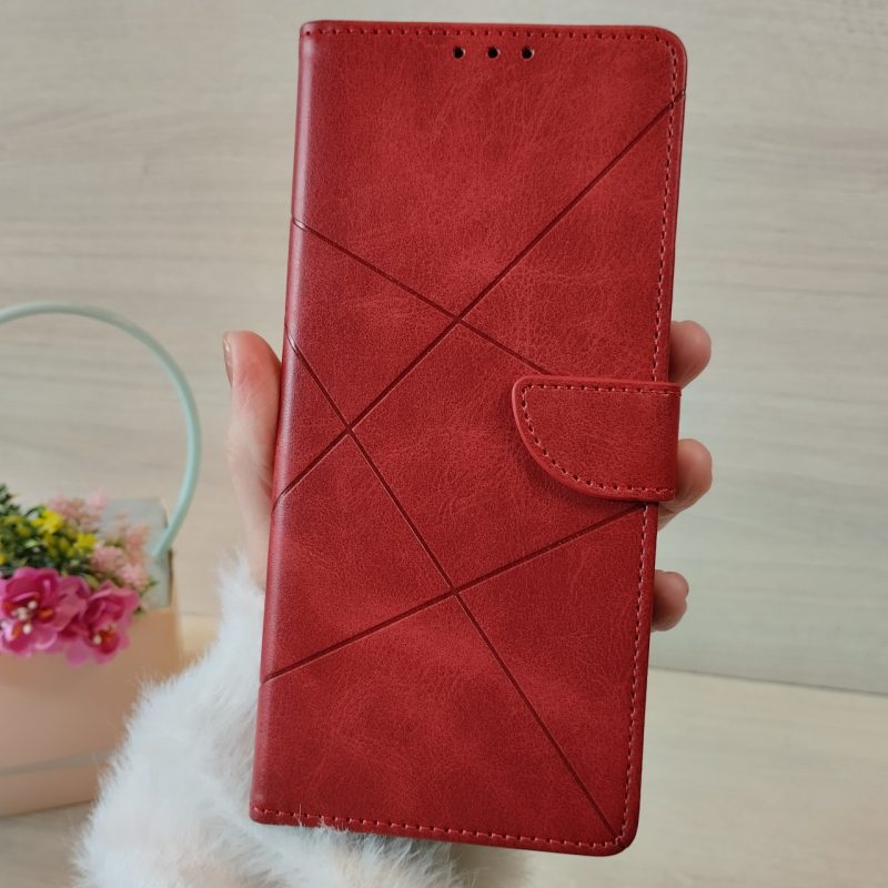 Чохол для xiaomi redmi 9c книжка підставка з хлястиком і кишенями під картки червоний