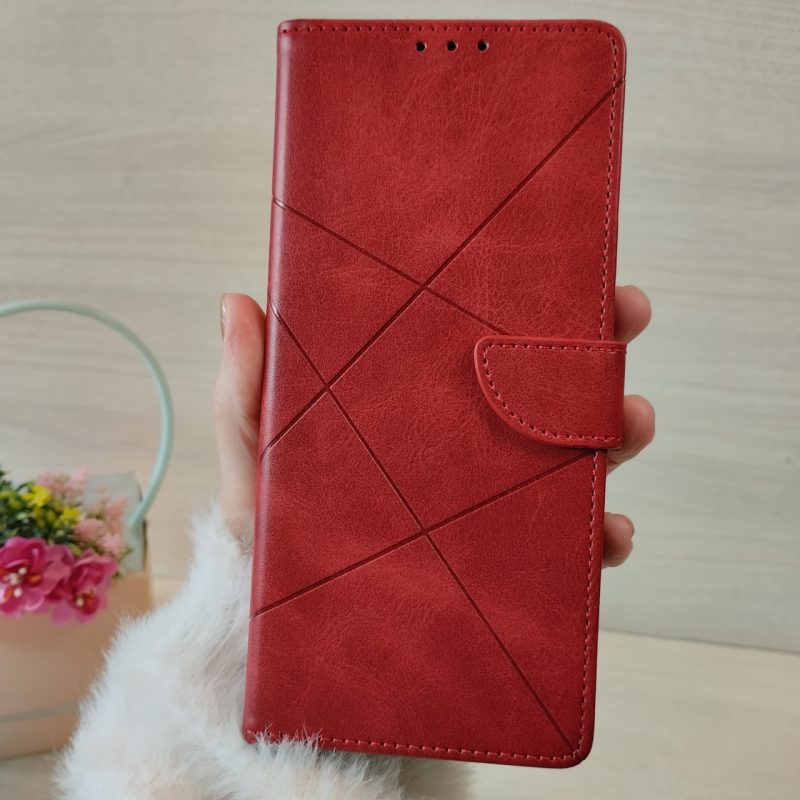 Чохол для xiaomi redmi 10a книжка підставка з хлястиком і кишенями під картки червоний