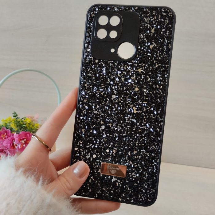 Чохол на xiaomi redmi 10c силіконова накладка блискуча Diamond чорний