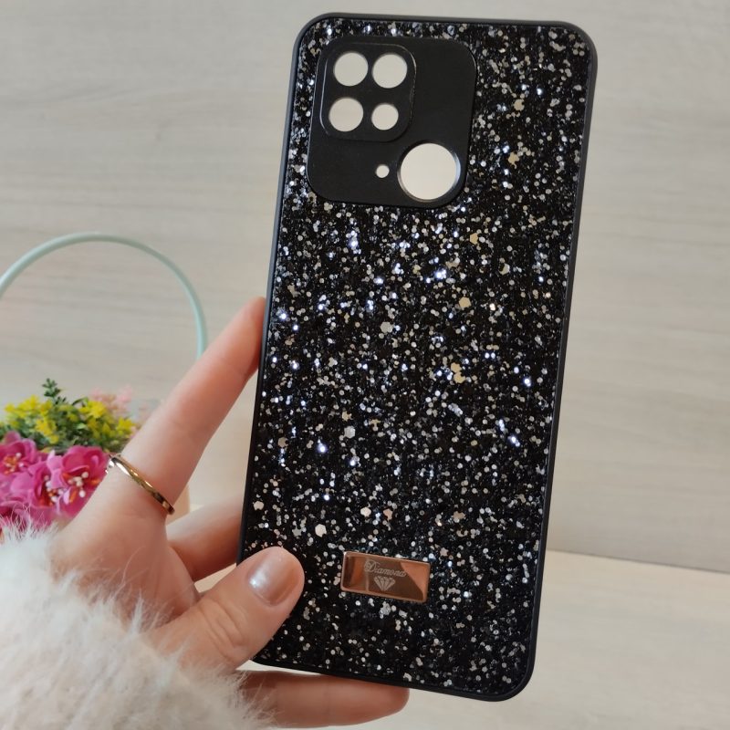 Чохол на xiaomi redmi 10c силіконова накладка блискуча Diamond чорний