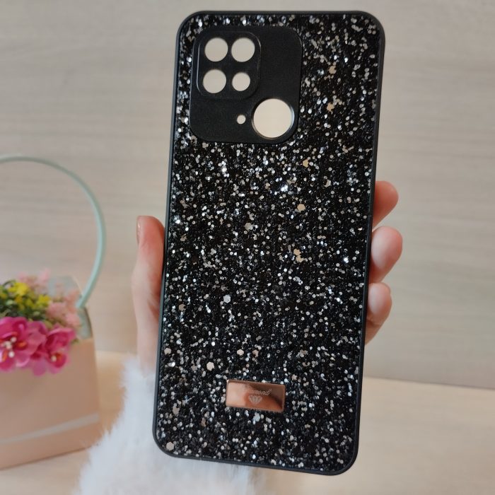 Чохол на xiaomi redmi 10c силіконова накладка блискуча Diamond чорний - Зображення 3