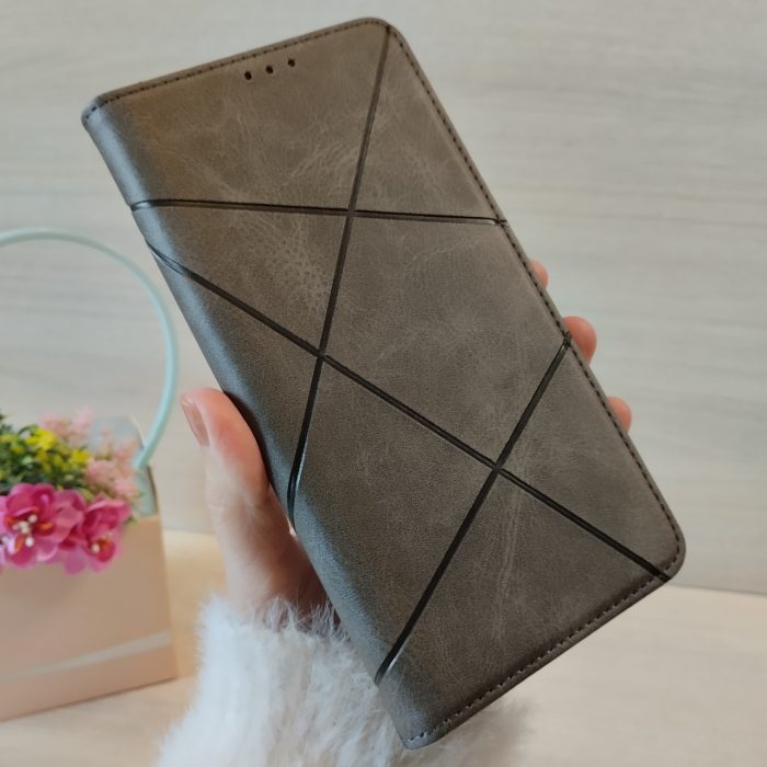 Чохол для xiaomi redmi 12 / сяомі редмі 12 книжка підставка з візитницею Business Leather Clasp сірий - Зображення 2