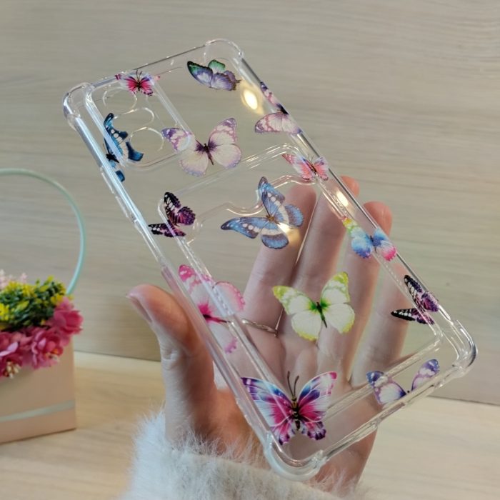 Чохол на xiaomi redmi Note 10 pro силіконовий прозорий з відділом під картки (метелики) - Зображення 3