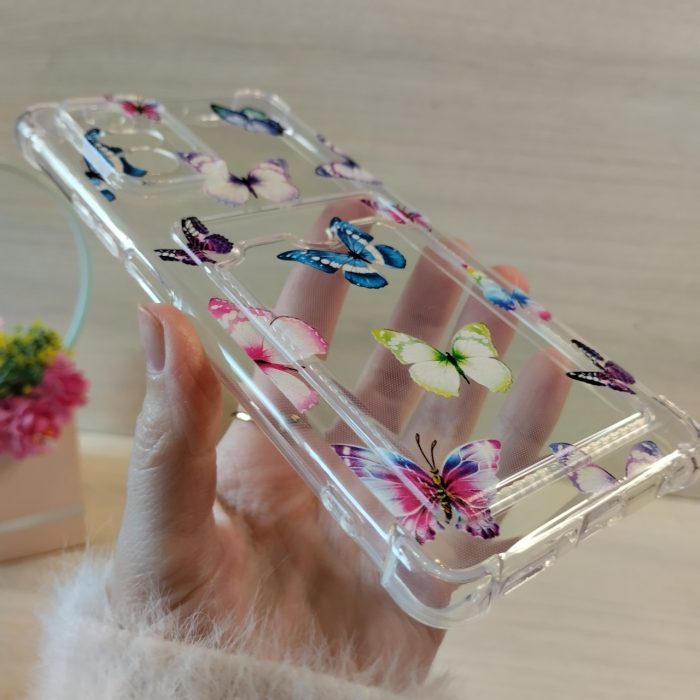 Чохол на xiaomi redmi Note 10 pro силіконовий прозорий з відділом під картки (метелики) - Зображення 2