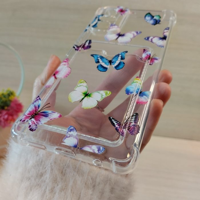 Чохол на xiaomi redmi Note 10 pro силіконовий прозорий з відділом під картки (метелики) - Зображення 4