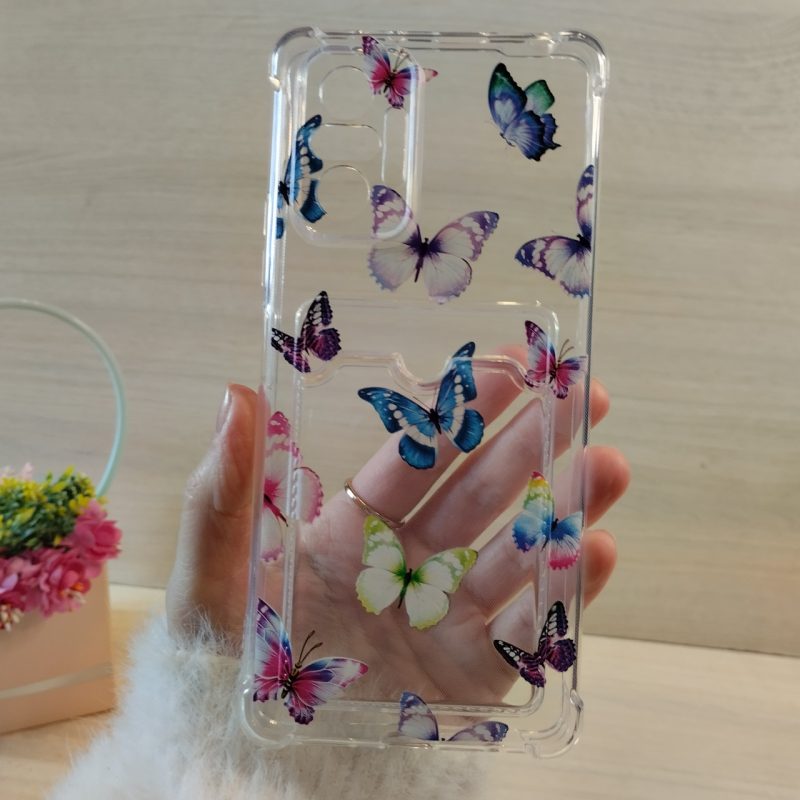 Чохол на xiaomi redmi Note 10 pro силіконовий прозорий з відділом під картки (метелики)