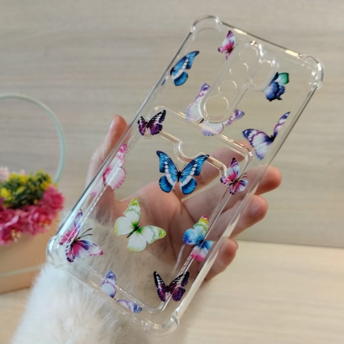 Чохол на xiaomi redmi Note 8 pro силіконовий прозорий з відділом під картки та малюнком (метелики) - Зображення 5