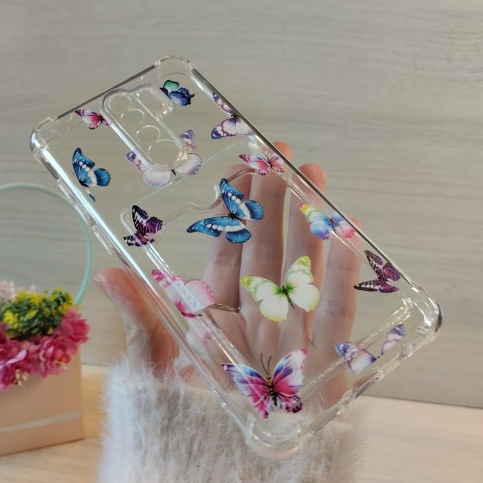 Чохол на xiaomi redmi Note 8 pro силіконовий прозорий з відділом під картки та малюнком (метелики) - Зображення 4