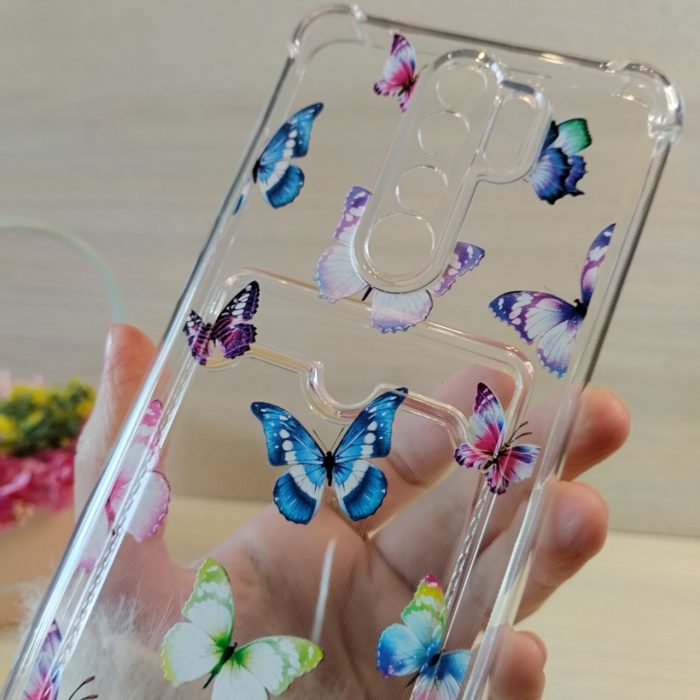 Чохол на xiaomi redmi Note 8 pro силіконовий прозорий з відділом під картки та малюнком (метелики) - Зображення 6