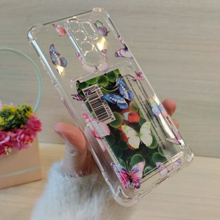 Чохол на xiaomi redmi Note 8 pro силіконовий прозорий з відділом під картки та малюнком (метелики) - Зображення 10