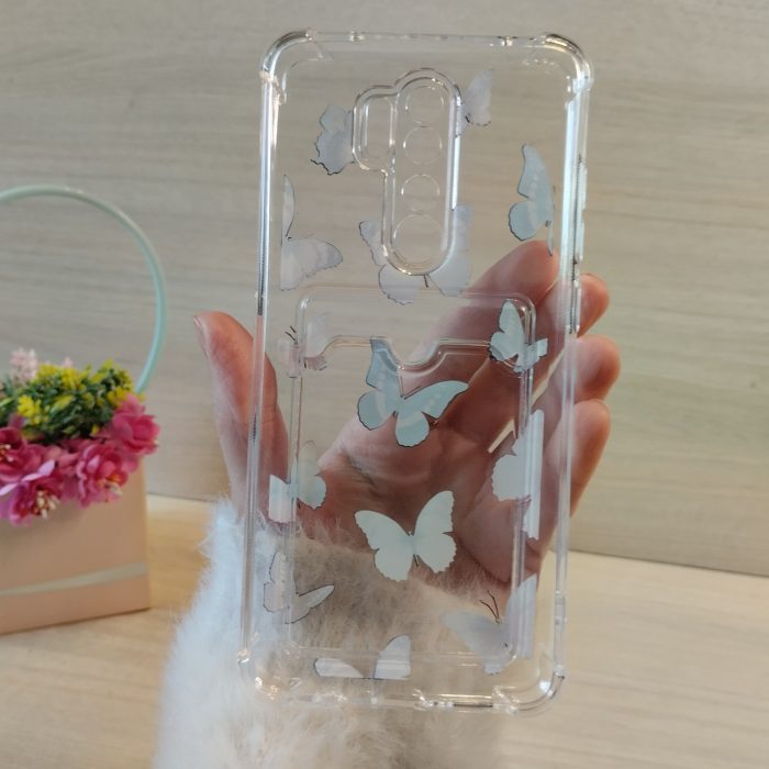 Чохол на xiaomi redmi Note 8 pro силіконовий прозорий з відділом під картки та малюнком (метелики) - Зображення 8