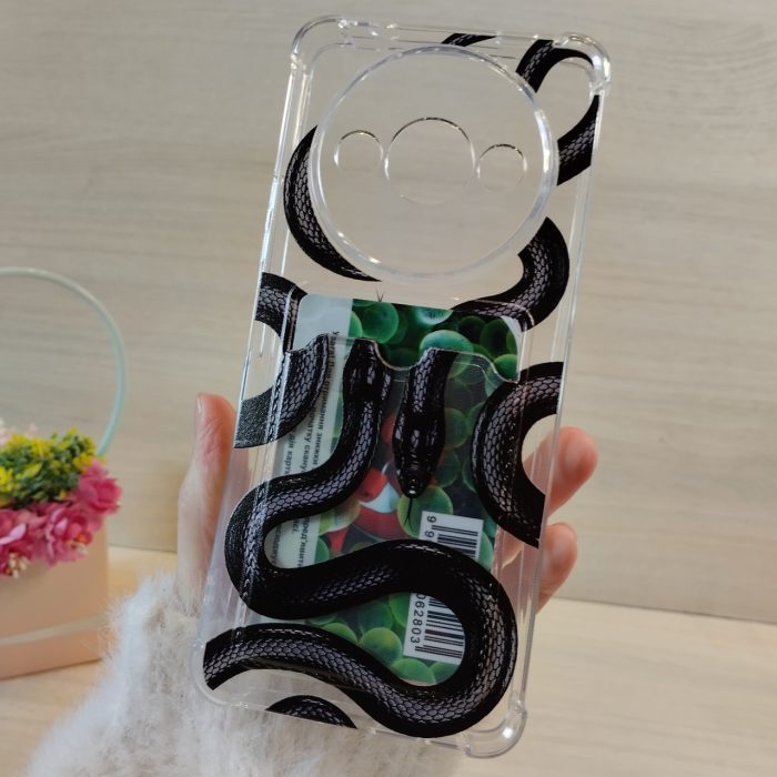 Чохол для xiaomi redmi A3 силіконовий жіночий з кишенею під картки та малюнком змеи - Зображення 7