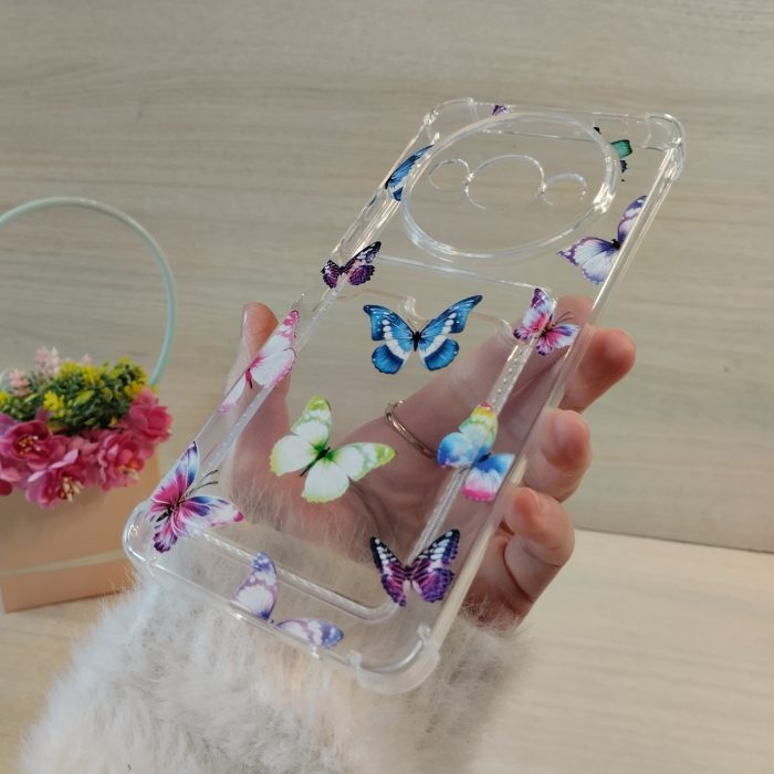 Чохол для xiaomi redmi A3 силіконовий жіночий з кишенею під картки та малюнком метелики - Зображення 6