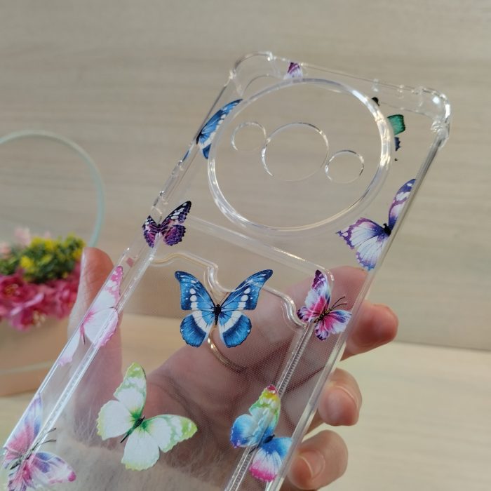 Чохол для xiaomi redmi A3 силіконовий жіночий з кишенею під картки та малюнком метелики - Зображення 7