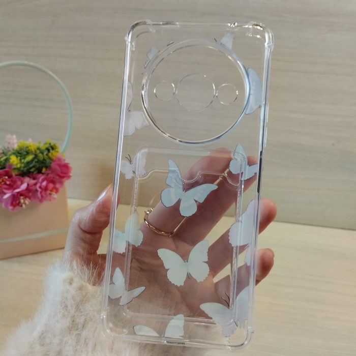Чохол для xiaomi redmi A3 силіконовий жіночий з кишенею під картки та малюнком метелики - Зображення 9