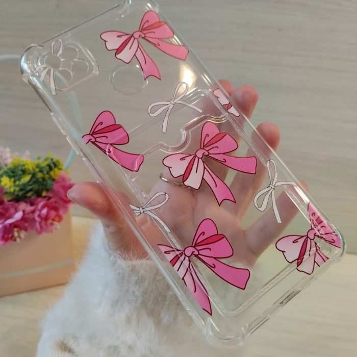 Чохол для xiaomi redmi 9c силіконовий прозорий із кишенею під картки та малюнком бантики - Зображення 4