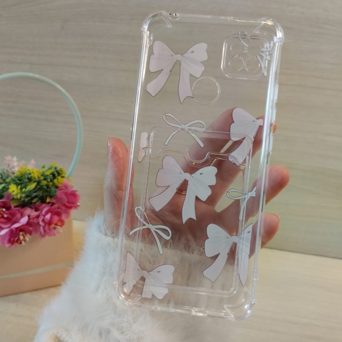 Чохол на xiaomi redmi 10a силіконовий прозорий із кишенею під картки та малюнком бантики - Зображення 8