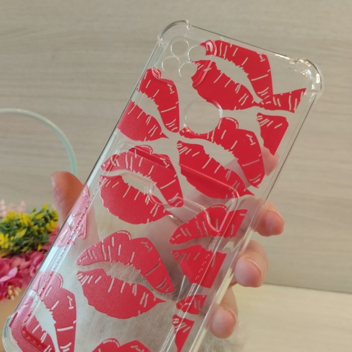 Чохол на xiaomi redmi 10a силіконовий прозорий із кишенею під картки та малюнком губи - Зображення 7