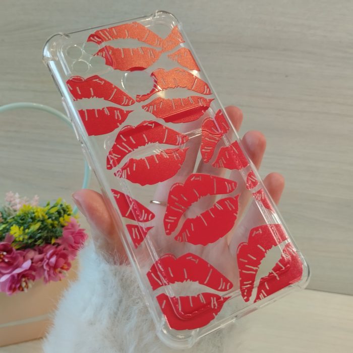 Чохол на xiaomi redmi 10a силіконовий прозорий із кишенею під картки та малюнком губи - Зображення 2