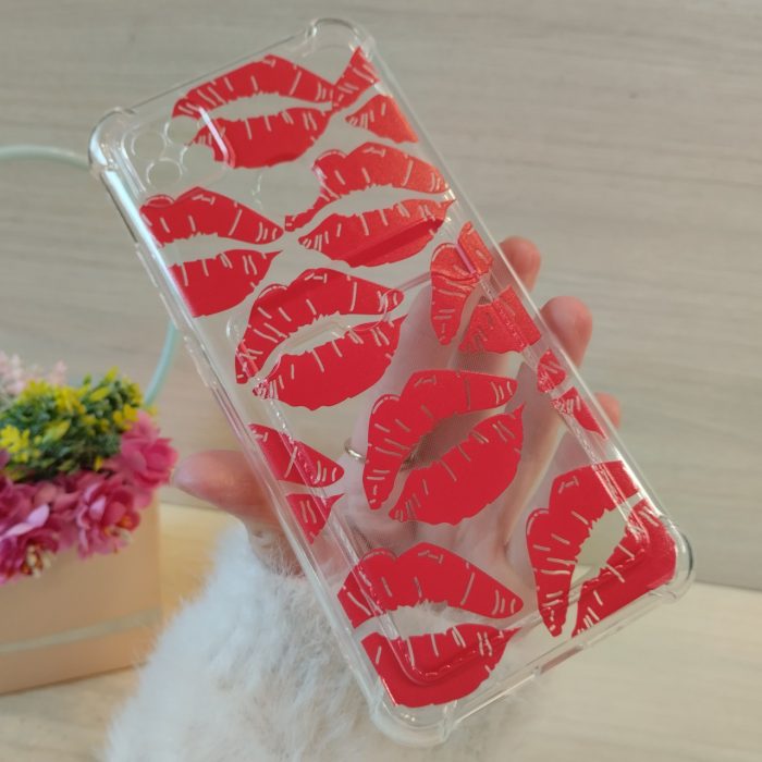 Чохол на xiaomi redmi 10a силіконовий прозорий із кишенею під картки та малюнком губи - Зображення 3
