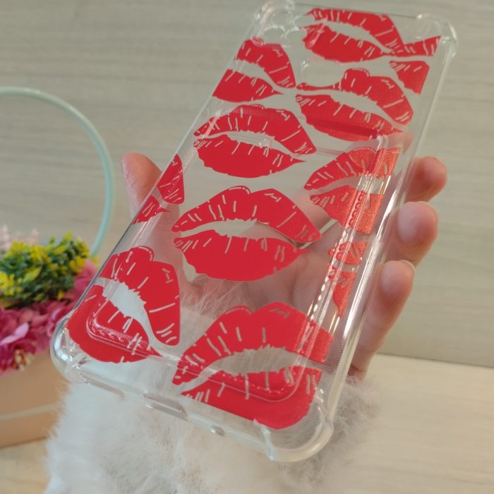 Чохол на xiaomi redmi 10a силіконовий прозорий із кишенею під картки та малюнком губи - Зображення 6
