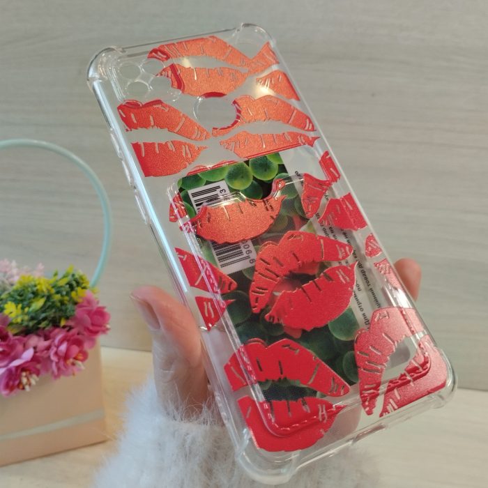 Чохол для xiaomi redmi 9c силіконовий прозорий із кишенею під картки та малюнком губи - Зображення 10