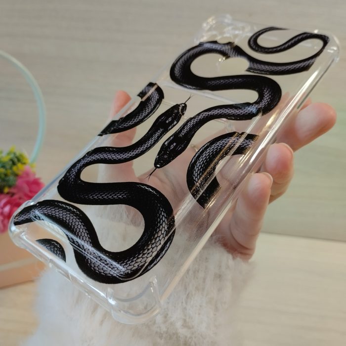Чохол для xiaomi redmi 9c силіконовий прозорий із кишенею під картки та малюнком змії - Зображення 7