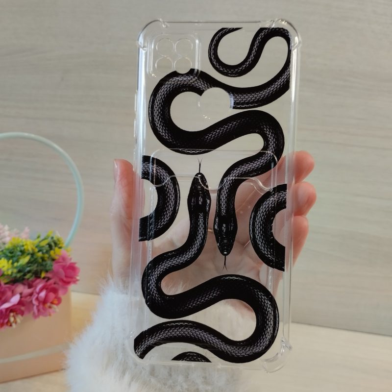 Чохол для xiaomi redmi 9c силіконовий прозорий із кишенею під картки та малюнком змії