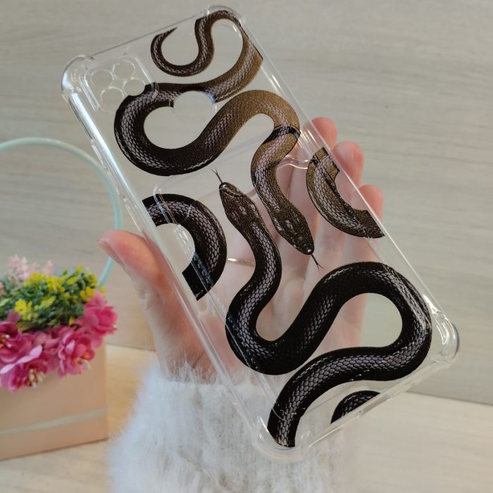 Чохол для xiaomi redmi 9c силіконовий прозорий із кишенею під картки та малюнком змії - Зображення 2