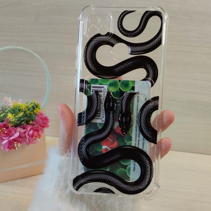 Чохол на xiaomi redmi 10a силіконовий прозорий із кишенею під картки та малюнком змії - Зображення 10