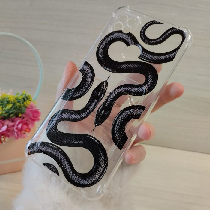 Чохол для xiaomi redmi 9c силіконовий прозорий із кишенею під картки та малюнком змії - Зображення 5