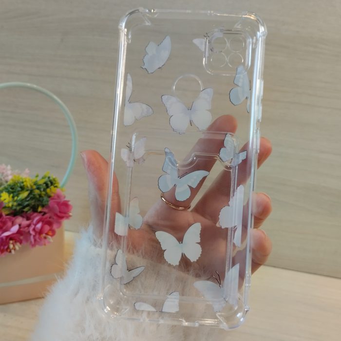 Чохол на xiaomi redmi 10a силіконовий прозорий із кишенею під картки та малюнком метелика - Зображення 9