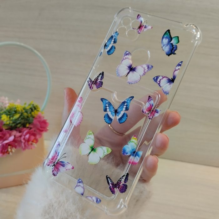 Чохол на xiaomi redmi 10a силіконовий прозорий із кишенею під картки та малюнком метелика - Зображення 6