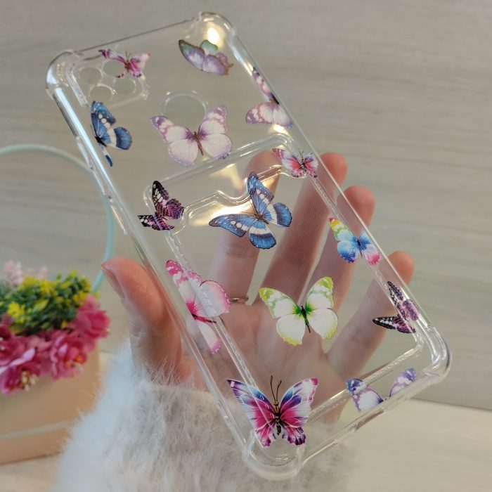 Чохол на xiaomi redmi 10a силіконовий прозорий із кишенею під картки та малюнком метелика - Зображення 5