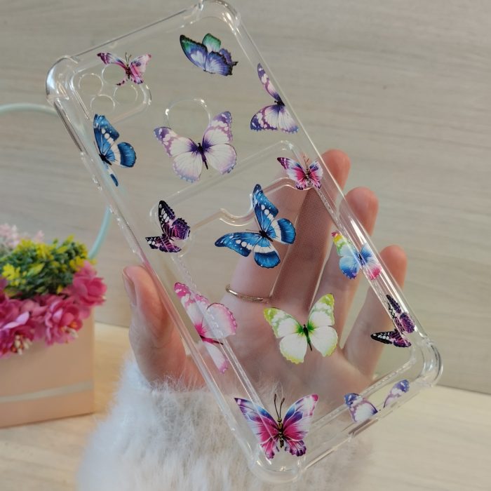 Чохол для xiaomi redmi 9c силіконовий прозорий із кишенею під картки та малюнком метелика - Зображення 2