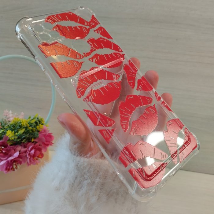 Чохол на xiaomi redmi 10a силіконовий прозорий із кишенею під картки та малюнком губи - Зображення 4