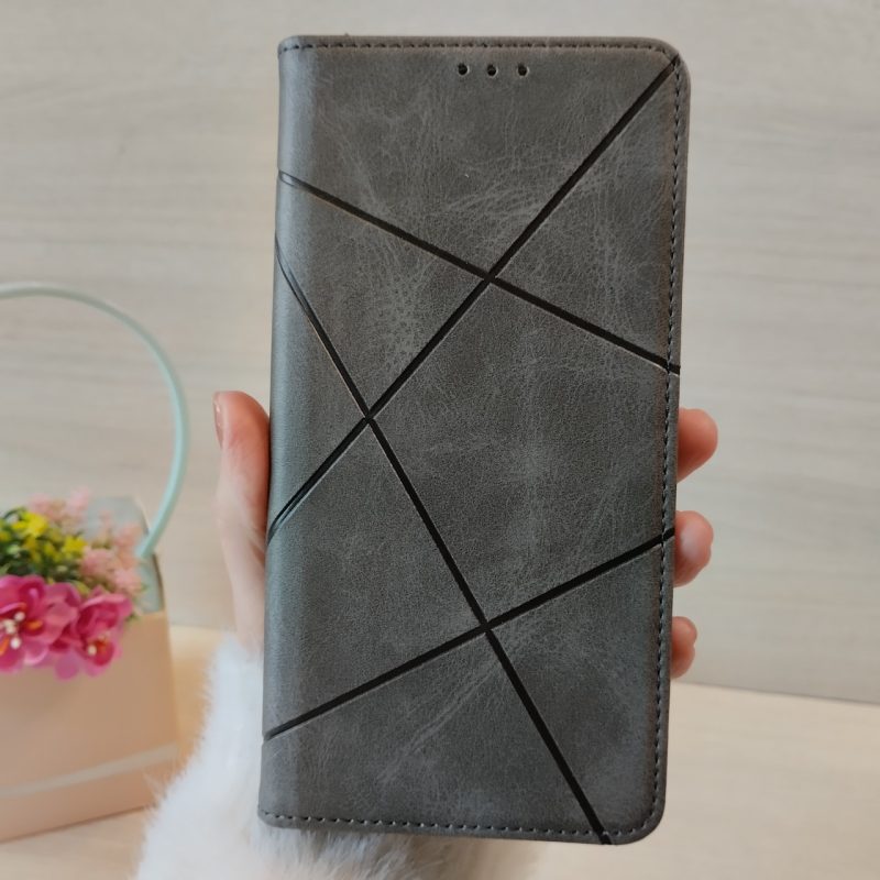 Чохол для Samsung A35 5g книжка підставка з магнітом і кишенями для карток (сірий)
