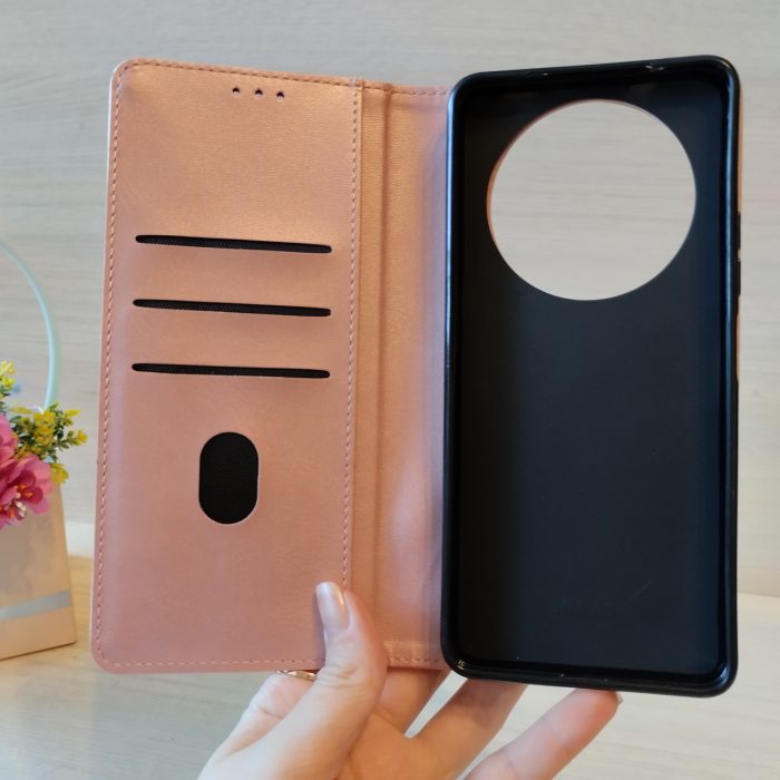 Чохол для xiaomi redmi 14c з книжка підставка з магнітом і візитницею Business Leather рожевий - Зображення 3