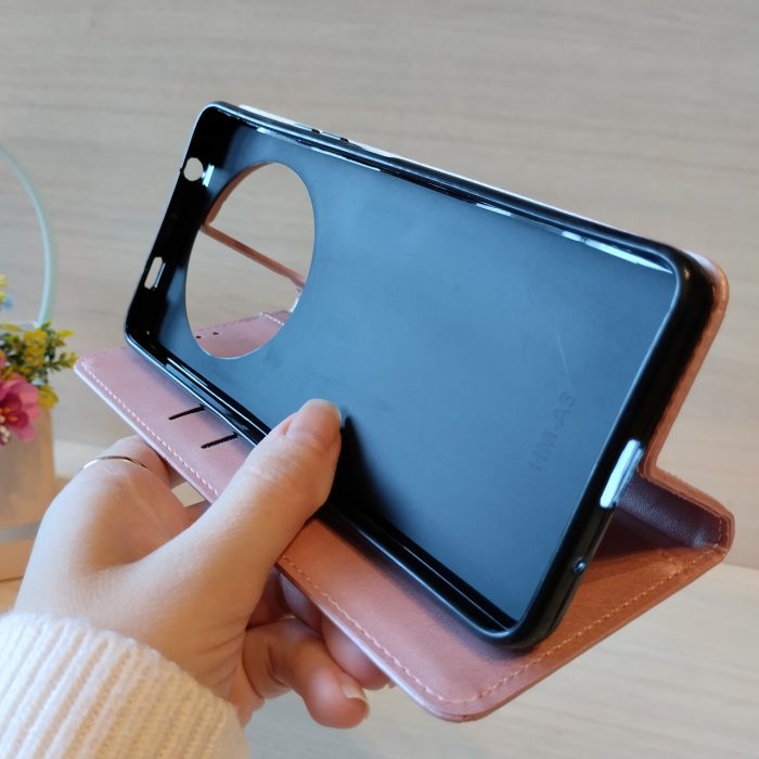 Чохол для xiaomi redmi 14c з книжка підставка з магнітом і візитницею Business Leather рожевий - Зображення 4