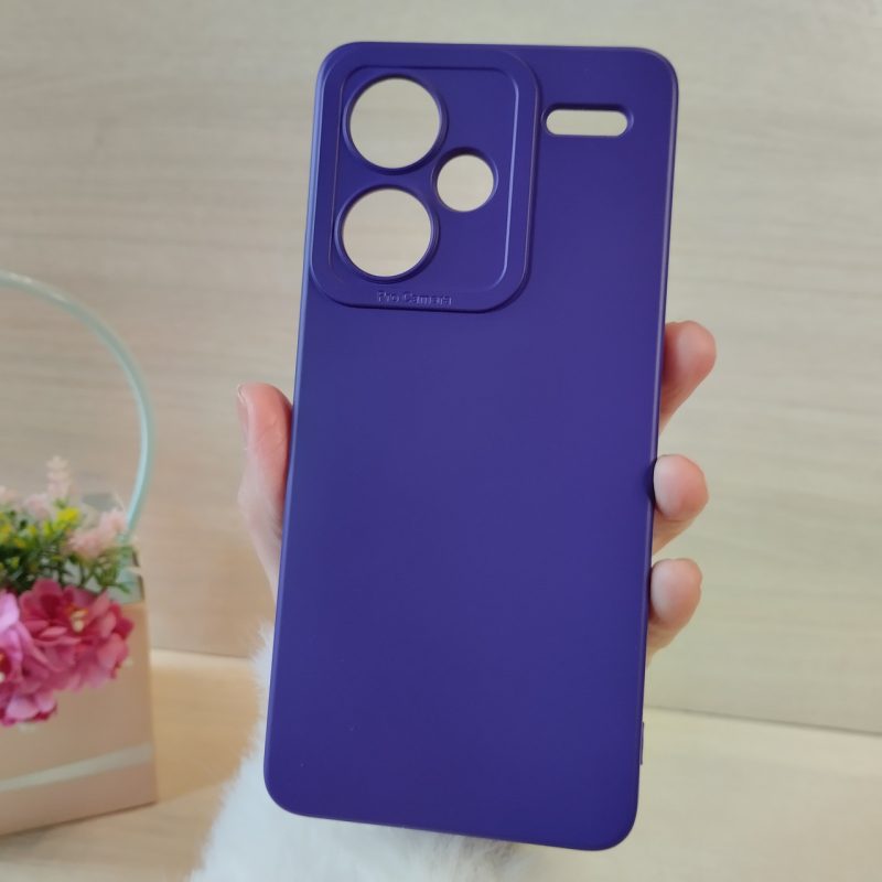 Чохол на xiaomi redmi Note 13 pro plus 5g силіконовий однотонний матовий з мікрофіброю (фіолетовий)