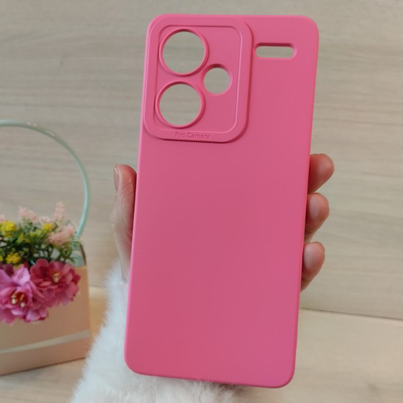 Чохол на xiaomi redmi Note 13 pro plus 5g силіконова однотонна матова з мікрофіброю (рожевий)