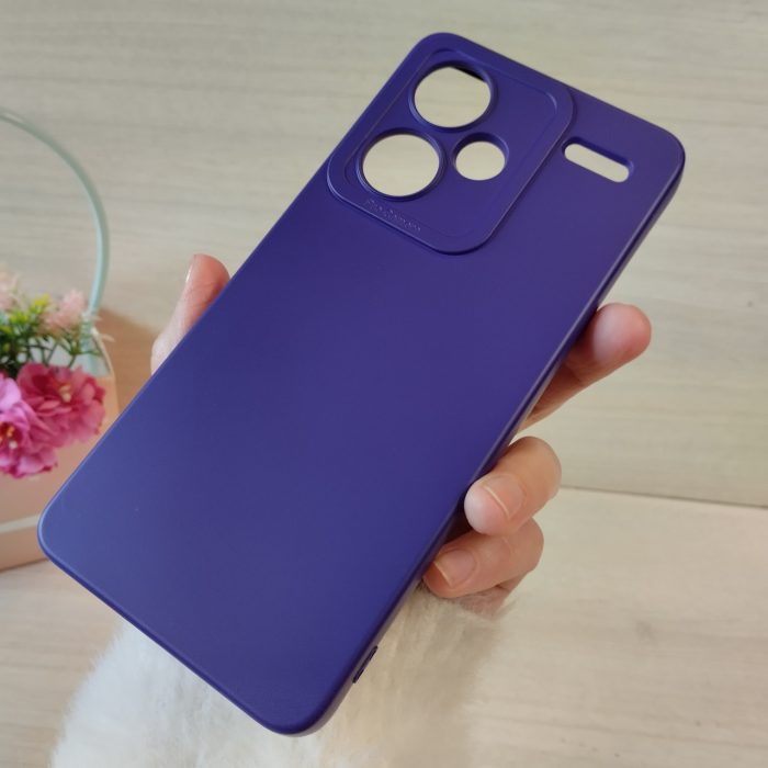 Чохол на xiaomi redmi Note 13 pro plus 5g силіконовий однотонний матовий з мікрофіброю (фіолетовий) - Зображення 4