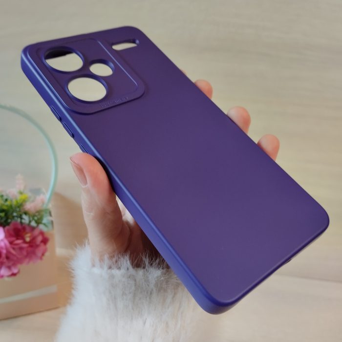 Чохол на xiaomi redmi Note 13 pro plus 5g силіконовий однотонний матовий з мікрофіброю (фіолетовий) - Зображення 3