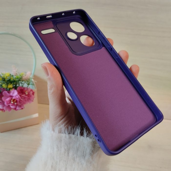 Чохол на xiaomi redmi Note 13 pro plus 5g силіконовий однотонний матовий з мікрофіброю (фіолетовий) - Зображення 7