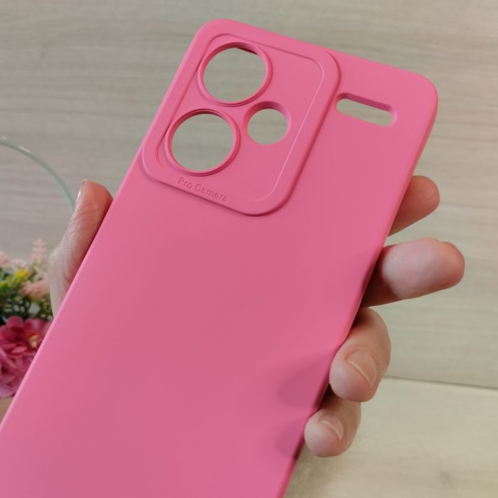 Чохол на xiaomi redmi Note 13 pro plus 5g силіконова однотонна матова з мікрофіброю (рожевий) - Зображення 4