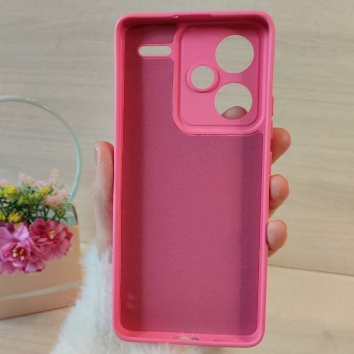 Чохол на xiaomi redmi Note 13 pro plus 5g силіконова однотонна матова з мікрофіброю (рожевий) - Зображення 6