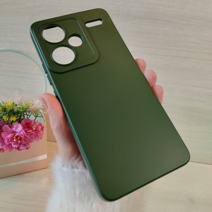 Чохол на xiaomi redmi Note 13 pro plus 5g силіконова однотонна матова з мікрофіброю (зелений) - Зображення 2